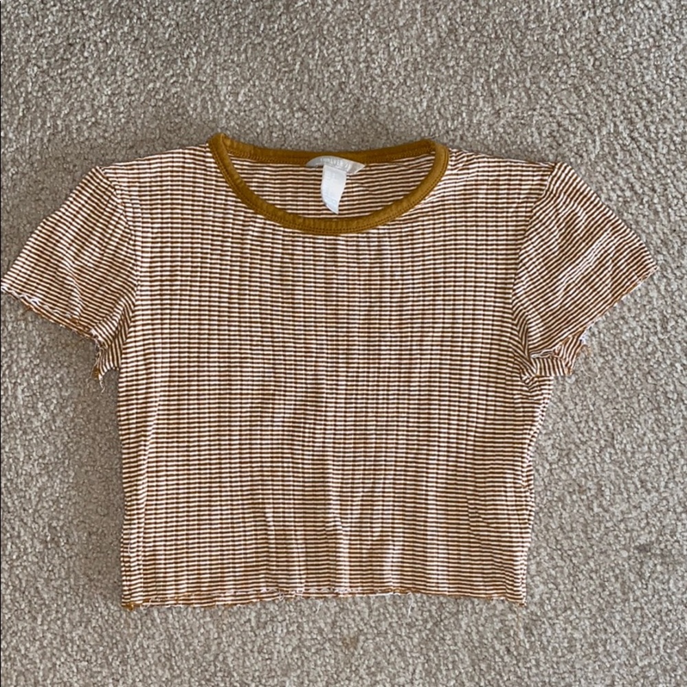 mustard brown baby tee
